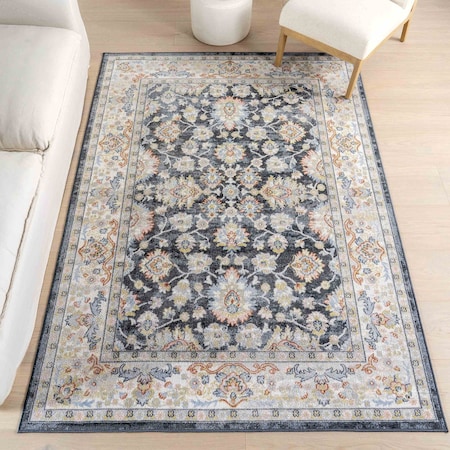 Nuloom Breigh Medallion Bordered Machine Washable Area Rug 8ft x 10ft KKON34A-8010